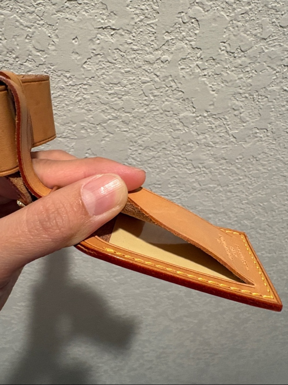 Louis Vuitton Tan Leather Luggage Tag - Picture 5 of 6
